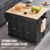 image:imageVEVOR Kitchen Island Cart with Solid Wood Top 354 Width Mobile Carts with Storage Cabinet Rolling Kitchen Table with Spice Rack Towel Rack and Drawer Portable Islands on Wheels White354 W Drop Leaf