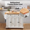 image:imageVEVOR Kitchen Island Cart with Solid Wood Top 354 Width Mobile Carts with Storage Cabinet Rolling Kitchen Table with Spice Rack Towel Rack and Drawer Portable Islands on Wheels White354 W