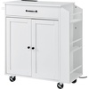 image:imageVEVOR Kitchen Island Cart with Solid Wood Top 354 Width Mobile Carts with Storage Cabinet Rolling Kitchen Table with Spice Rack Towel Rack and Drawer Portable Islands on Wheels White32x15