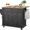 image:imageVEVOR Kitchen Island Cart with Solid Wood Top 354 Width Mobile Carts with Storage Cabinet Rolling Kitchen Table with Spice Rack Towel Rack and Drawer Portable Islands on Wheels White354 W Drop Leaf