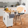 image:imageVEVOR Kitchen Island Cart with Solid Wood Top 354 Width Mobile Carts with Storage Cabinet Rolling Kitchen Table with Spice Rack Towel Rack and Drawer Portable Islands on Wheels White354 W Drop Leaf