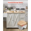image:imageVEVOR Kitchen Island Cart with Solid Wood Top 354 Width Mobile Carts with Storage Cabinet Rolling Kitchen Table with Spice Rack Towel Rack and Drawer Portable Islands on Wheels White453 W Drop Leaf White