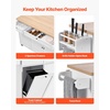 image:imageVEVOR Kitchen Island Cart with Solid Wood Top 354 Width Mobile Carts with Storage Cabinet Rolling Kitchen Table with Spice Rack Towel Rack and Drawer Portable Islands on Wheels White6024D x 2756W x 3543H
