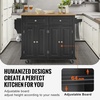 image:imageVEVOR Kitchen Island Cart with Solid Wood Top 354 Width Mobile Carts with Storage Cabinet Rolling Kitchen Table with Spice Rack Towel Rack and Drawer Portable Islands on Wheels White354 W Drop Leaf