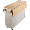 image:imageVEVOR Kitchen Island Cart with Solid Wood Top 354 Width Mobile Carts with Storage Cabinet Rolling Kitchen Table with Spice Rack Towel Rack and Drawer Portable Islands on Wheels White453 W Drop Leaf White