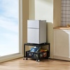 image:imageVEVOR Mini Fridge Stand with Storage 198 lbs Mini Fridge Table with Movable Storage Cart amp Swivel Wheels Beverage Refrigerator Stand for Coffee Bar Mini Fridge Organizer for Home Dorm Light BrownBlack