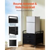image:imageVEVOR Mini Fridge Stand with Storage 198 lbs Mini Fridge Table with Movable Storage Cart amp Swivel Wheels Beverage Refrigerator Stand for Coffee Bar Mini Fridge Organizer for Home Dorm Light BrownBlack