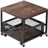 image:imageVEVOR Mini Fridge Stand with Storage 198 lbs Mini Fridge Table with Movable Storage Cart amp Swivel Wheels Beverage Refrigerator Stand for Coffee Bar Mini Fridge Organizer for Home Dorm Light BrownDark Brown