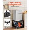 image:imageVEVOR Mini Fridge Stand with Storage 198 lbs Mini Fridge Table with Movable Storage Cart amp Swivel Wheels Beverage Refrigerator Stand for Coffee Bar Mini Fridge Organizer for Home Dorm Light BrownBlack