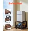 image:imageVEVOR Mini Fridge Stand with Storage 198 lbs Mini Fridge Table with Movable Storage Cart amp Swivel Wheels Beverage Refrigerator Stand for Coffee Bar Mini Fridge Organizer for Home Dorm Light BrownDark Brown