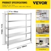 image:imageVEVOR Storage Shelf 5Tier Storage Shelving Unit Stainless Steel Garage Shelf Heavy Duty Storage Shelving 1650 Lbs Total Capacity with Adjustable Height5Tier 71x18x71