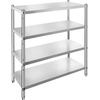 image:imageVEVOR Storage Shelf 5Tier Storage Shelving Unit Stainless Steel Garage Shelf Heavy Duty Storage Shelving 1650 Lbs Total Capacity with Adjustable Height4Tier 47x185x60