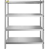 image:imageVEVOR Storage Shelf 5Tier Storage Shelving Unit Stainless Steel Garage Shelf Heavy Duty Storage Shelving 1650 Lbs Total Capacity with Adjustable Height4Tier 47x185x60