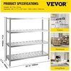 image:imageVEVOR Storage Shelf 5Tier Storage Shelving Unit Stainless Steel Garage Shelf Heavy Duty Storage Shelving 1650 Lbs Total Capacity with Adjustable Height4Tier 59x18x61