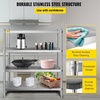 image:imageVEVOR Storage Shelf 5Tier Storage Shelving Unit Stainless Steel Garage Shelf Heavy Duty Storage Shelving 1650 Lbs Total Capacity with Adjustable Height4Tier 47x185x60