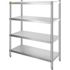 image:imageVEVOR Storage Shelf 5Tier Storage Shelving Unit Stainless Steel Garage Shelf Heavy Duty Storage Shelving 1650 Lbs Total Capacity with Adjustable Height4Tier 47x185x60