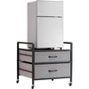 image:imageVEVOR Mini Fridge Stand with Storage 198 lbs Mini Fridge Table with Movable Storage Cart amp Swivel Wheels Beverage Refrigerator Stand for Coffee Bar Mini Fridge Organizer for Home Dorm Light BrownGrey