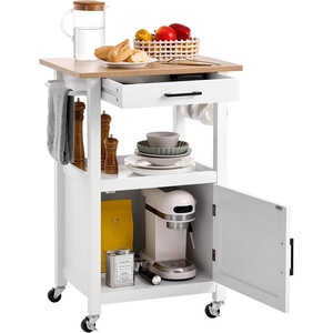 image:imageVEVOR Kitchen Island Cart with Solid Wood Top 354 Width Mobile Carts with Storage Cabinet Rolling Kitchen Table with Spice Rack Towel Rack and Drawer Portable Islands on Wheels White1772D x 2323W x 3583H