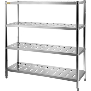 image:imageVEVOR Storage Shelf 5Tier Storage Shelving Unit Stainless Steel Garage Shelf Heavy Duty Storage Shelving 1650 Lbs Total Capacity with Adjustable Height4Tier 59x18x61