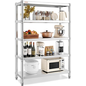 image:imageVEVOR Storage Shelf 5Tier Storage Shelving Unit Stainless Steel Garage Shelf Heavy Duty Storage Shelving 1650 Lbs Total Capacity with Adjustable Height5Tier 48x185x72
