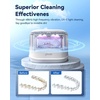 image:imageUltrasonic Retainer Cleaner Phniti 48kHz Professional Ultrasonic Cleaner Machine for Retainers Jewelry Dentures Mouth Guard Aligner Toothbrush Heads 13OZ Portable Dental CleaningWhite