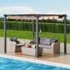 image:imageVEVOR 10x10 Outdoor Retractable Pergola with Canopy Aluminum Pergola with Retractable Canopy Modern Style Sun Shade for Patios Gardens Decks Backyards BeigeBeige