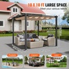 image:imageVEVOR 10x10 Outdoor Retractable Pergola with Canopy Aluminum Pergola with Retractable Canopy Modern Style Sun Shade for Patios Gardens Decks Backyards BeigeBeige