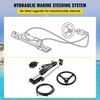 image:imageVEVOR Hydraulic Outboard Steering Kit 90150300HP Helm Pump Marine Boat Hydraulic Steering System 135 inch Steering Wheel with 1026 ft Hydraulic Nylon Hose Option300hp With 18hose