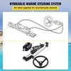 image:imageVEVOR Hydraulic Outboard Steering Kit 90150300HP Helm Pump Marine Boat Hydraulic Steering System 135 inch Steering Wheel with 1026 ft Hydraulic Nylon Hose Option300hp Without Hose