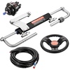 image:imageVEVOR Hydraulic Outboard Steering Kit 90150300HP Helm Pump Marine Boat Hydraulic Steering System 135 inch Steering Wheel with 1026 ft Hydraulic Nylon Hose Option90hp With 26hose