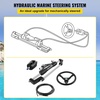image:imageVEVOR Hydraulic Outboard Steering Kit 90150300HP Helm Pump Marine Boat Hydraulic Steering System 135 inch Steering Wheel with 1026 ft Hydraulic Nylon Hose Option300hp With 24hose