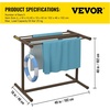 image:imageVEVOR Pool Towel Rack 5 Bar Brown Freestanding Outdoor PVC TShape Poolside Storage Organizer Include 8 Towel Clips Mesh Bag Hook Also Stores Floats and Paddles for Beach Swimming Pool HomeBrown
