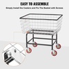 image:imageVEVOR Wire Laundry Cart 28Bushel Wire Laundry Basket with Wheels 267x217x264 Commercial Basket Cart Steel Frame with Chrome Finish 4 Casters28 Bushel267x217x264