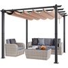 image:imageVEVOR 10x10 Outdoor Retractable Pergola with Canopy Aluminum Pergola with Retractable Canopy Modern Style Sun Shade for Patios Gardens Decks Backyards BeigeBeige