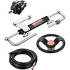 image:imageVEVOR Hydraulic Outboard Steering Kit 90150300HP Helm Pump Marine Boat Hydraulic Steering System 135 inch Steering Wheel with 1026 ft Hydraulic Nylon Hose Option90hp With 26hose