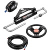 image:imageVEVOR Hydraulic Outboard Steering Kit 90150300HP Helm Pump Marine Boat Hydraulic Steering System 135 inch Steering Wheel with 1026 ft Hydraulic Nylon Hose Option150hp With 26hose