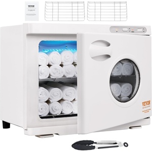 image:imageVEVOR 23L Large Capacity Hot Warmers with See Through Window Two Stainless Steel Racks Holds up 5060 Towels 2in1 Quick and AllRound Heating for Facials SPA Massage Salon White23L