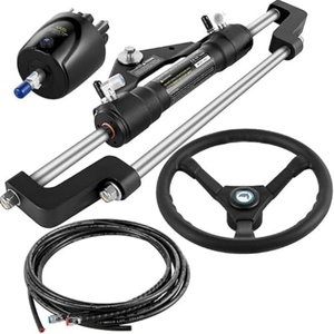 image:imageVEVOR Hydraulic Outboard Steering Kit 90150300HP Helm Pump Marine Boat Hydraulic Steering System 135 inch Steering Wheel with 1026 ft Hydraulic Nylon Hose Option300hp With 10hose