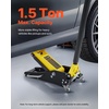 image:imageVEVOR 3 Ton Low Profile  Aluminum and Steel Racing Floor Jack with Dual Pistons Quick Lift Pump for Sport Utility Vehicle Lifting Range 3611191116 yellowblack15T