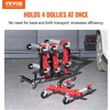 image:imageVEVOR Car Dolly Rack Storage Rack with 360 Rotatable Wheels Hydraulic Ratchet Trolley Jack Stand Organizer Jack Stands Holder Storage Rack 4Dolly Capacity Compatible with Most Dollies