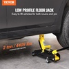 image:imageVEVOR Low Profile Floor Jack 2 Ton 4400 lbs Heavy Duty Iron Hydraulic Racing Floor Jack Hydraulic Car Jack Single Piston Quick Lift Pump 49132 Height Lifting Range Yellow2T
