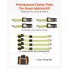 image:imageVEVOR Ratchet Tie Down Straps Kit 2 x 120 Tire Straps 5512 LBS Working Load 11023 LBS Breaking Strength Car Tie Down Straps with Snap Hooks for Passenger Car Truck Trailer 4PackDeckStyle with JHook