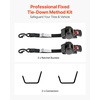 image:imageVEVOR Ratchet Tie Down Straps Kit 2 x 120 Tire Straps 5512 LBS Working Load 11023 LBS Breaking Strength Car Tie Down Straps with Snap Hooks for Passenger Car Truck Trailer 4PackFixedType with with SHook