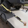 image:imageVEVOR Ratchet Tie Down Straps Kit 2 x 120 Tire Straps 5512 LBS Working Load 11023 LBS Breaking Strength Car Tie Down Straps with Snap Hooks for Passenger Car Truck Trailer 4PackTireStyle with Spring Hook
