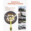 image:imageVEVOR Ratchet Tie Down Straps Kit 2 x 120 Tire Straps 5512 LBS Working Load 11023 LBS Breaking Strength Car Tie Down Straps with Snap Hooks for Passenger Car Truck Trailer 4PackTireStyle with Spring Hook