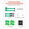 image:imageVEVOR Ratchet Tie Down Straps Kit 2 x 120 Tire Straps 5512 LBS Working Load 11023 LBS Breaking Strength Car Tie Down Straps with Snap Hooks for Passenger Car Truck Trailer 4PackChockStyle with 2 sets