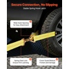 image:imageVEVOR Ratchet Tie Down Straps Kit 2 x 120 Tire Straps 5512 LBS Working Load 11023 LBS Breaking Strength Car Tie Down Straps with Snap Hooks for Passenger Car Truck Trailer 4PackAxleType with Spring HookYellow
