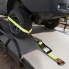 image:imageVEVOR Ratchet Tie Down Straps Kit 2 x 120 Tire Straps 5512 LBS Working Load 11023 LBS Breaking Strength Car Tie Down Straps with Snap Hooks for Passenger Car Truck Trailer 4PackTireStyle with flat hook