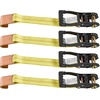 image:imageVEVOR Ratchet Tie Down Straps Kit 2 x 120 Tire Straps 5512 LBS Working Load 11023 LBS Breaking Strength Car Tie Down Straps with Snap Hooks for Passenger Car Truck Trailer 4PackTireStyle with flat hook
