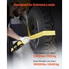 image:imageVEVOR Ratchet Tie Down Straps Kit 2 x 120 Tire Straps 5512 LBS Working Load 11023 LBS Breaking Strength Car Tie Down Straps with Snap Hooks for Passenger Car Truck Trailer 4PackTireStyle with Spring Hook
